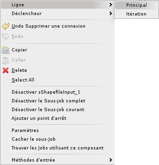 Menu contextuel des components Menu contextuel des components